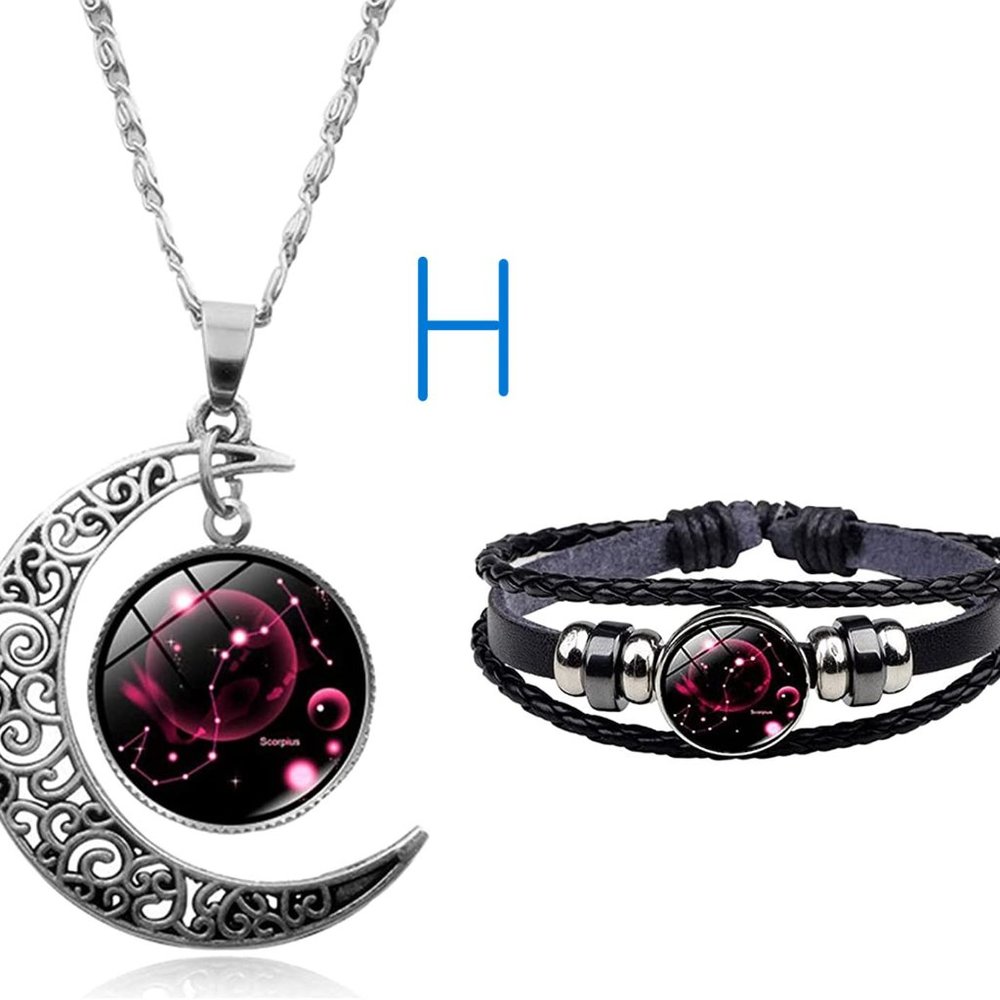 New 12 Zodiac Constellation Necklace & Constellations Beaded Hand Woven Leather - Picture 8 of 13